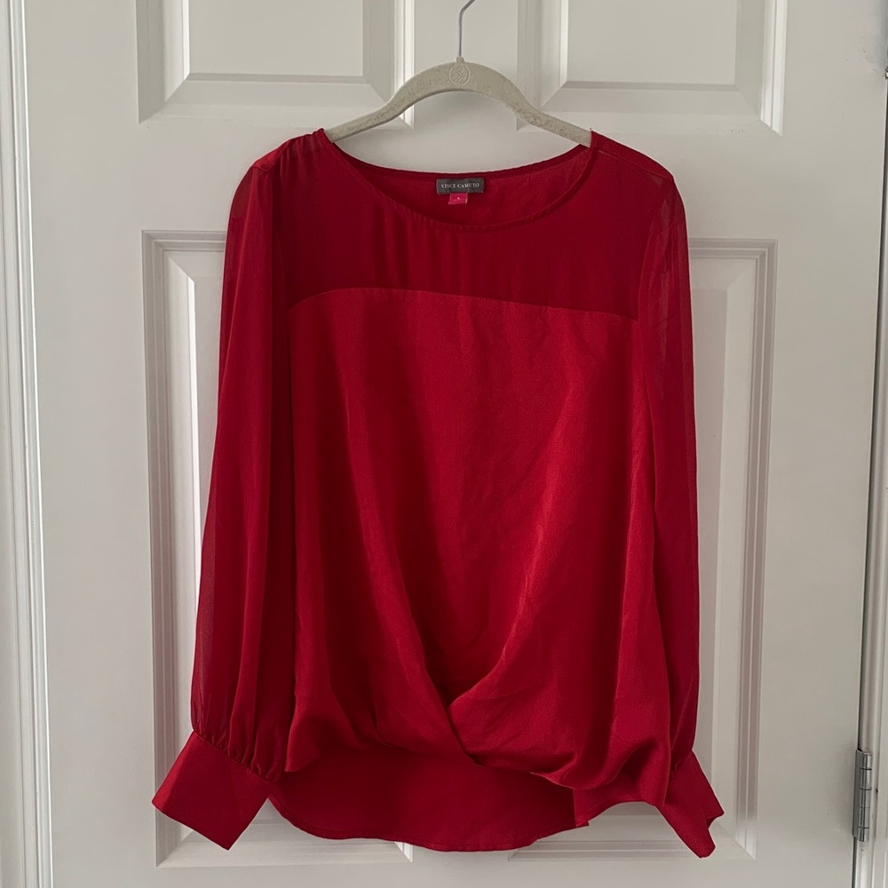 Vince Camuto Vibrant Red Blouse S/M